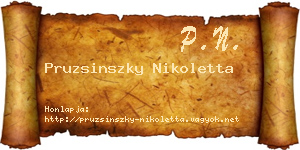 Pruzsinszky Nikoletta névjegykártya