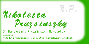 nikoletta pruzsinszky business card